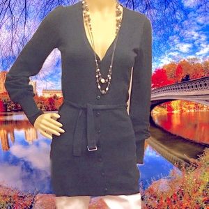 V-Neck Belted Cardigan Sweater NWT